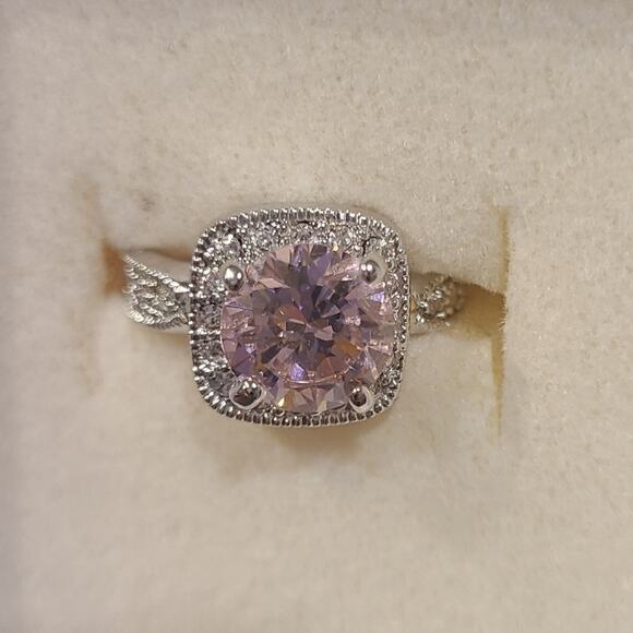 Silver Pink Ice and Crystal Rhinestones Ring, size 6.5 ~ NEW - Picture 6 of 6